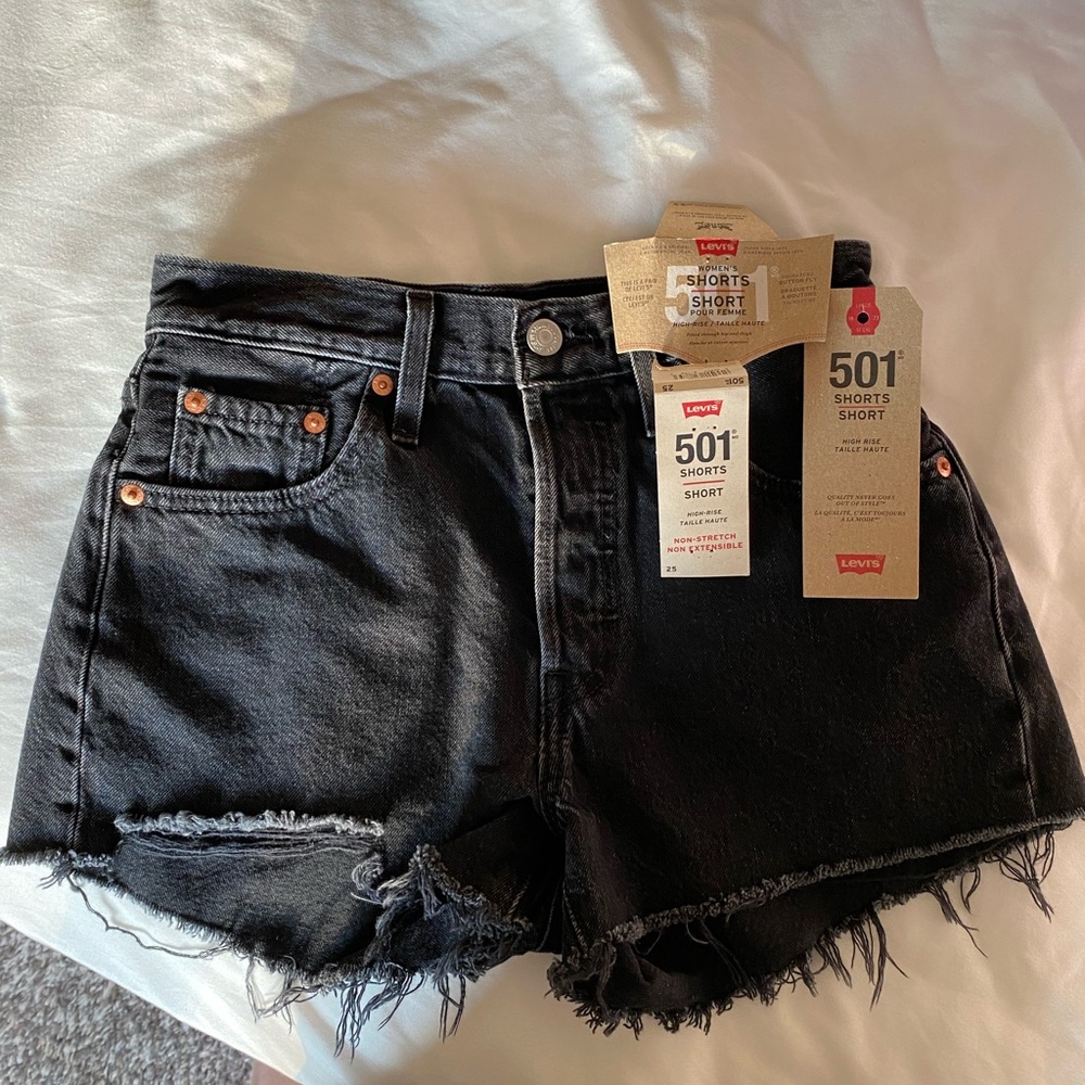 SOLD ON CURTSY Levi 501 black shorts